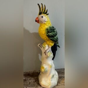 Colorful Ceramic Exotic Bird Figurine Made in Italy